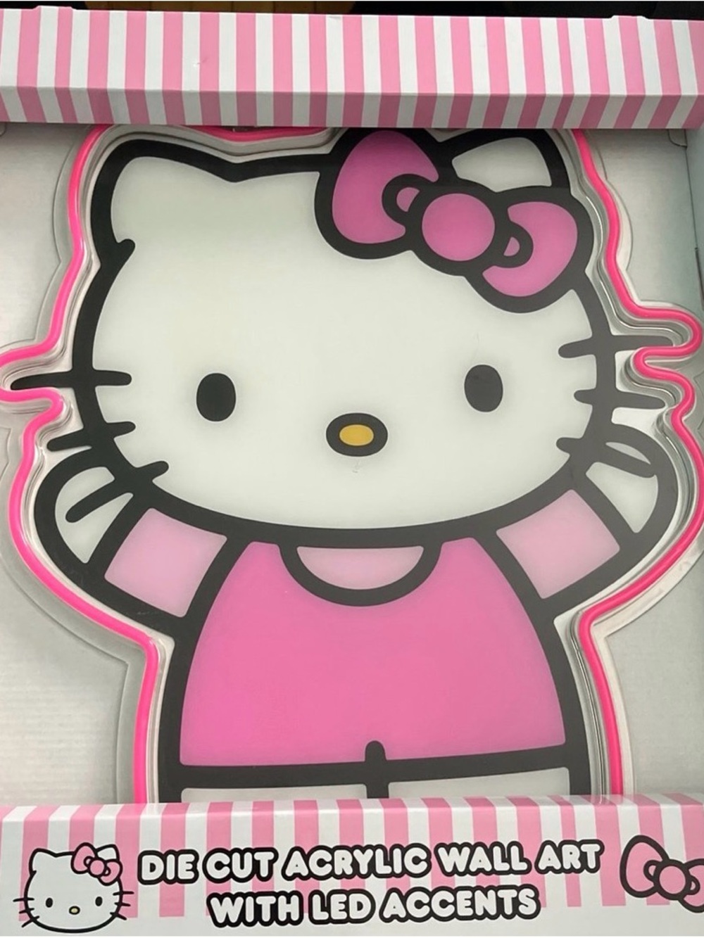 Sanrio Hello Kitty Pink and White LED Acrylic Wall Art